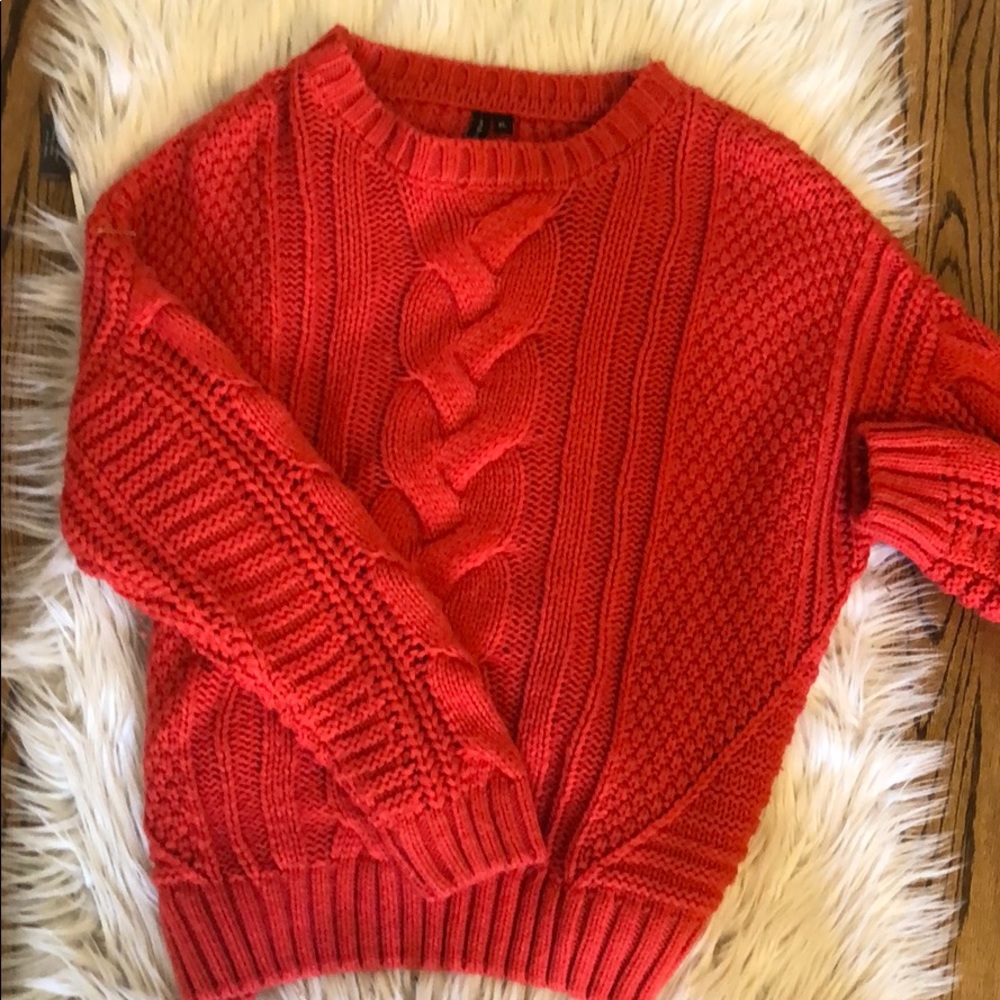Moon & Madison red knit sweater